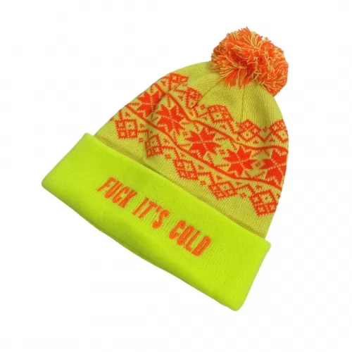 ITS COLD HI VIS YELLOW BEANIE