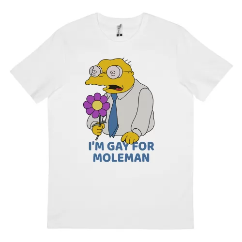 GAY FOR MOLEMAN WHITE TEE