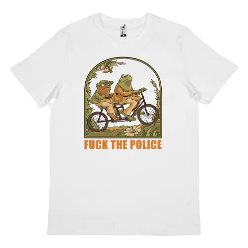 F THE POLICE WHITE TEE