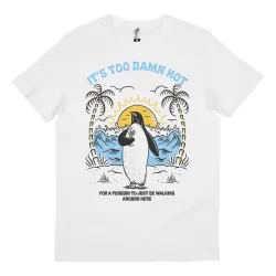 TOO HOT FOR A PENGUIN WHITE TEE
