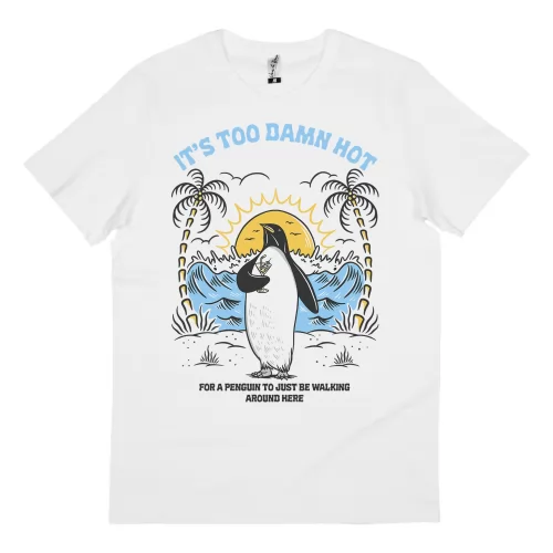 TOO HOT FOR A PENGUIN WHITE TEE