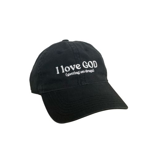 I LOVE GOD BLACK DAD HAT