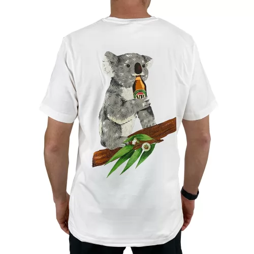 KOALA BEER FRONT AND BACK WHITE TEE