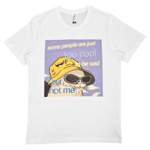 TOO COOL TO BE SAD WHITE TEE