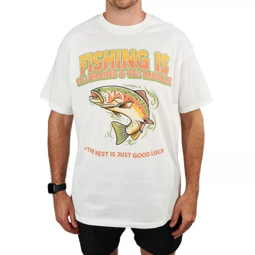 FISHING IS 10% BRAINS VINTAGE T-SHIRT