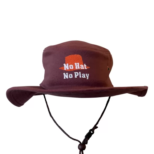 NO HAT NO PLAY MAROON WIDE BRIM