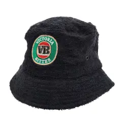 BLACK RETRO VB LOGO TERRY TOWEL BUCKET HAT