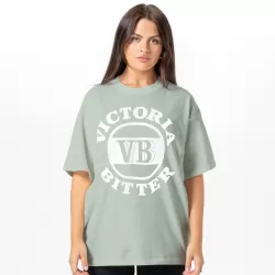 VINTAGE SAGE VB TEE WITH WHITE LOGO