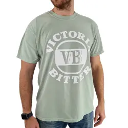 VINTAGE SAGE VB TEE WITH WHITE LOGO