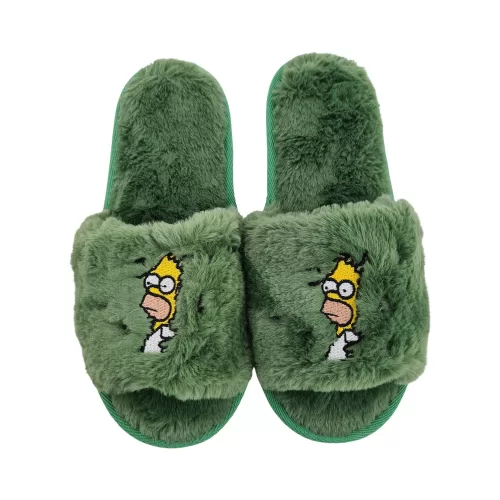HEDGES GREEN FUR SLIPPERS