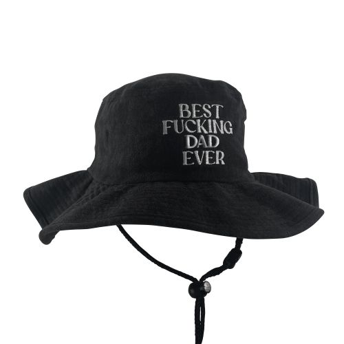 BEST DAD WIDE BRIM IN STONEWASHED BLACK