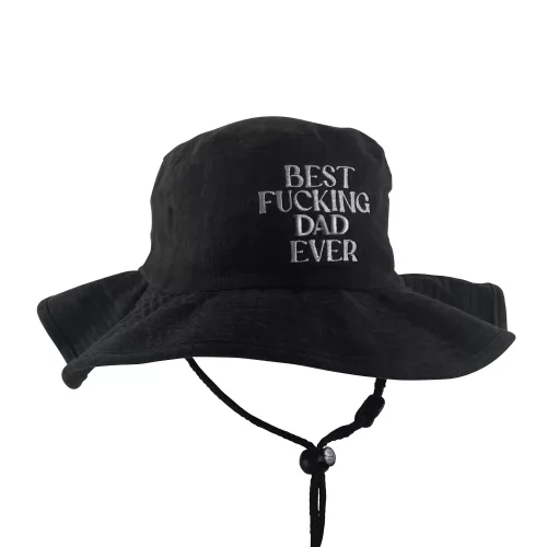 BEST DAD WIDE BRIM IN STONEWASHED BLACK
