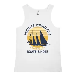 BOATS N HOES WHITE SINGLET