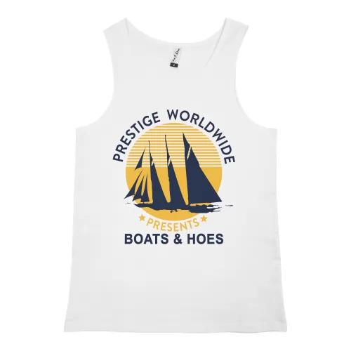 BOATS N HOES WHITE SINGLET