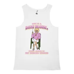 GIVE IT A BONE WHITE SINGLET