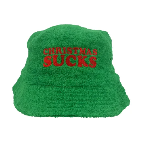 CHRISTMAS SUCKS GREEN TERRY TOWEL BUCKET HAT