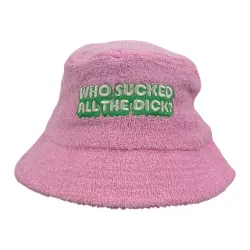 WHO SUCKED ALL THE D TERRY TOWEL BUCKET HAT