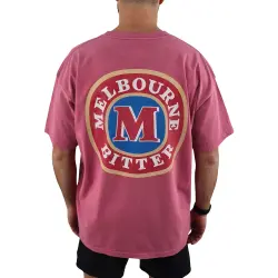 FRONT AND BACK VINTAGE MAROON MELBOURNE BITTER T-SHIRT