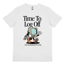 LOG OFF TIME WHITE TEE