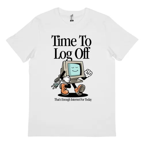 LOG OFF TIME WHITE TEE
