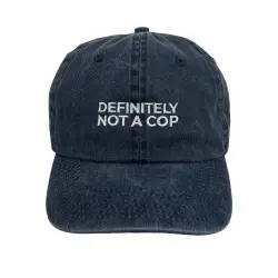 NOT A COP NAVY WASHED DAD HAT