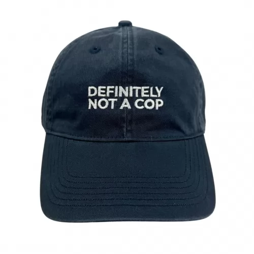 NOT A COP NAVY WASHED DAD HAT