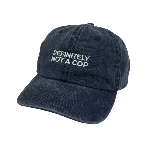 NOT A COP NAVY WASHED DAD HAT