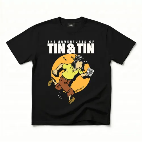 BLACK ADVENTURES OF TIN & TIN TEE