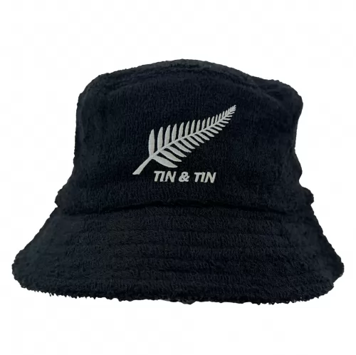 TIN & TIN BLACK TERRY TOWEL BUCKET HAT