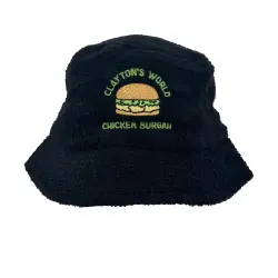 CLAYTON'S WORLD BLACK TERRY TOWEL BUCKET HAT