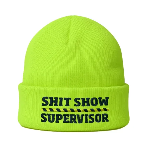 HI VIS LIME GREEN SUPERVISOR BEANIE