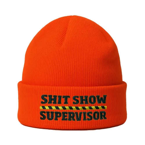 HI VIS ORANGE SUPERVISOR BEANIE