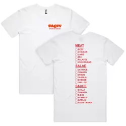 TASTY KEBAB FRONT AND BACK WHITE TEE