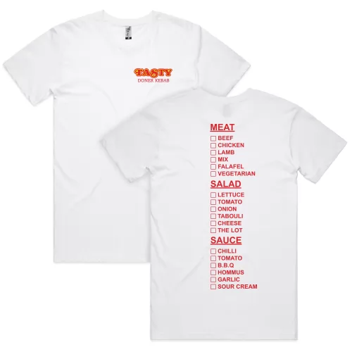 TASTY KEBAB FRONT AND BACK T-SHIRT