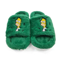 HEDGES GREEN FUR SLIPPERS