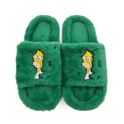 HEDGES GREEN FUR SLIPPERS