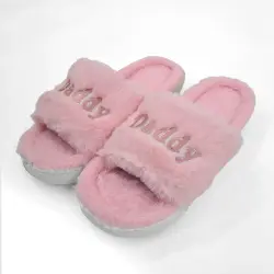 DADDY PINK FUR SLIPPERS