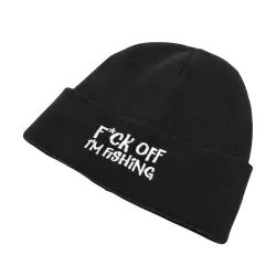 F OFF I'M FISHING BLACK BEANIE