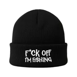 F OFF I'M FISHING BLACK BEANIE