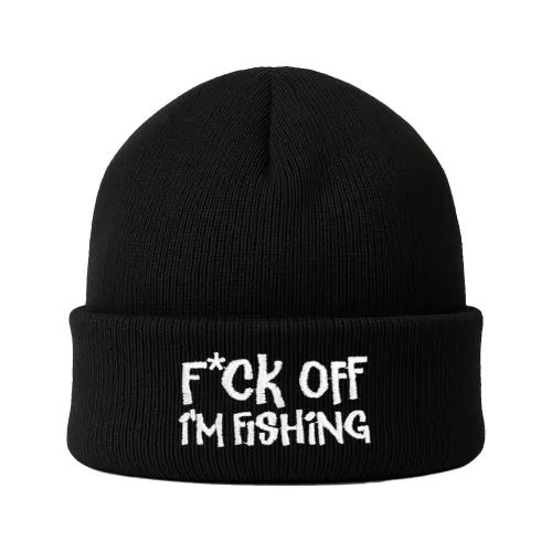 F OFF I'M FISHING BLACK BEANIE