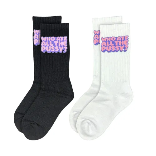 WHO ATE ALL THE PUSSY 2 PACK OF SOCKS