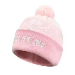 PINK IT'S COLD POM BEANIE