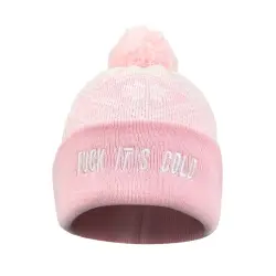 PINK IT'S COLD POM BEANIE