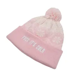 PINK IT'S COLD POM BEANIE
