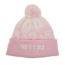 PINK IT'S COLD POM BEANIE
