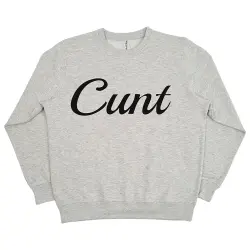 CURSIVE WHITE MARLE CREW