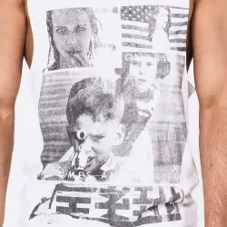 COMES AND GOES WHITE SINGLET