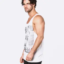 COMES AND GOES WHITE SINGLET