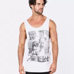 COMES AND GOES WHITE SINGLET