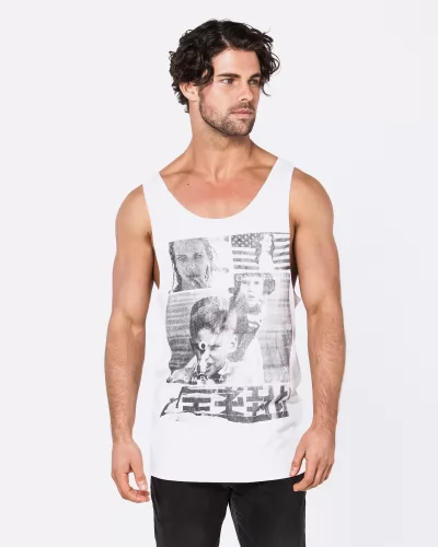 COMES AND GOES WHITE SINGLET